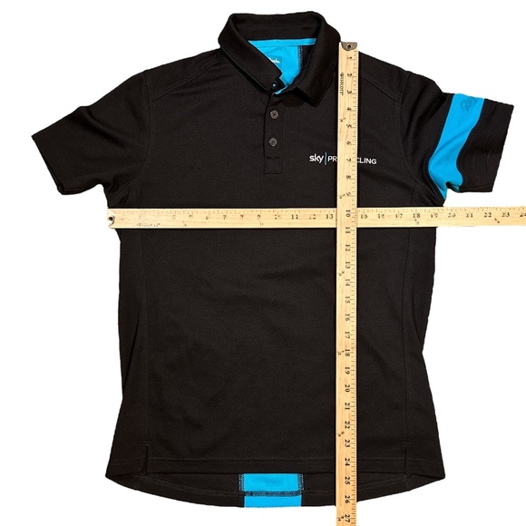 Rapha Sky Pro Cycling Team Black Pique Cycling Polo Shirt Black Mens Medium - Picture 9 of 9